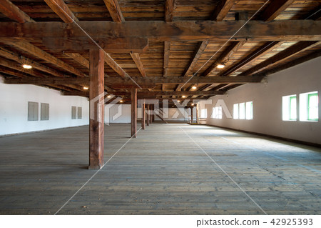 Interior of old hop store house in Zatec town. Interior of old hop store house in Zatec town. 42925393