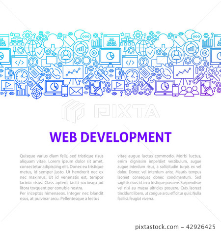 Web Development Line Design Template - Stock Illustration [42926425 ...