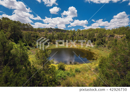 Round lake geologic formation in Cuenca Spain 42926730