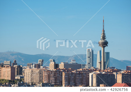 Madrid cityscape with some emblematic buildings Madrid cityscape with some emblematic buildings 42926756