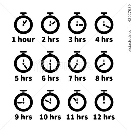 Set of clock faces with different hours values 42927689