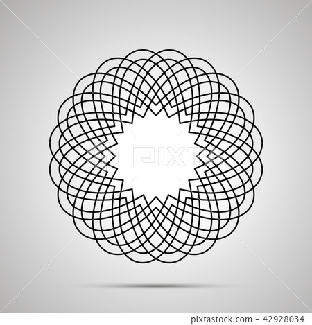 Round guilloche, simple black icon Round guilloche, simple black icon 42928034