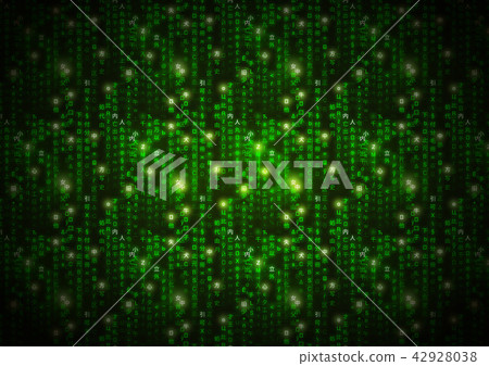 Abstract green matrix symbols, digital binary code 42928038