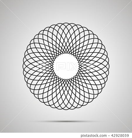 Abstract guilloche, simple black icon with shadow Abstract guilloche, simple black icon with shadow 42928039