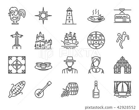 Portugal icon set. Portugal icon set. 42928552
