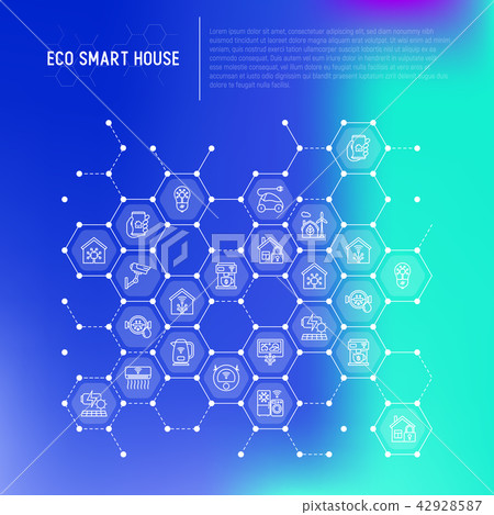 Eco smart house concept in honeycombs 42928587