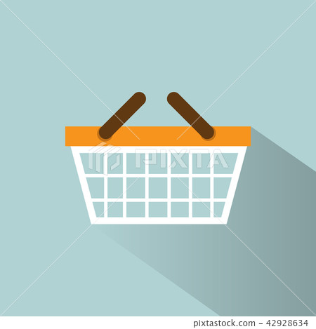 basket icon on blue background 42928634