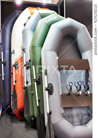 Rubber inflatable boats for fishing in store 42928818