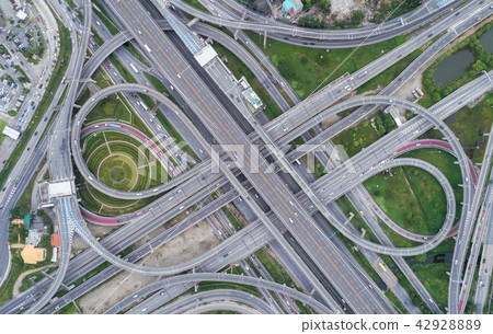 Highway road intersection for transportation. 42928889