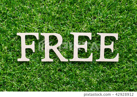 Wood alphabet in word free on green grass 42928912