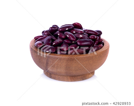 red beans in wooden bowl isolated on white red beans in wooden bowl isolated on white 42928933