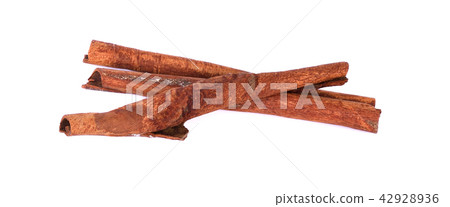 Cinnamon sticks on white background. 42928936