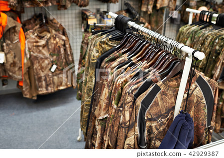 Clothes for hunting and fishing in store 42929387