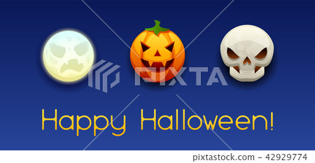 Happy Halloween greeting card. Happy Halloween greeting card. 42929774