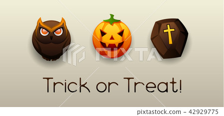 Happy Halloween greeting card. Happy Halloween greeting card. 42929775