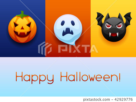 Happy Halloween greeting card. Happy Halloween greeting card. 42929776