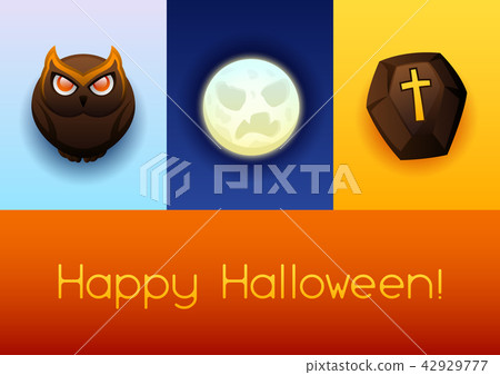 Happy Halloween greeting card. Happy Halloween greeting card. 42929777