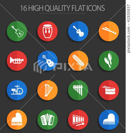musical instruments 16 flat icons 42930837