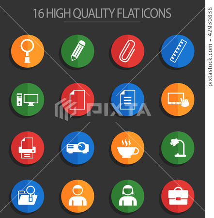 office 16 flat icons 42930838