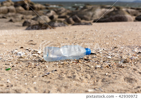 Environment concept trash pollution of plastic bottle on the beach. 42930972