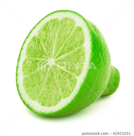 Half of lime fruit slice isolated Half of lime fruit slice isolated 42931031