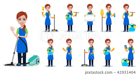 Cleaning company staff in uniform 42931404