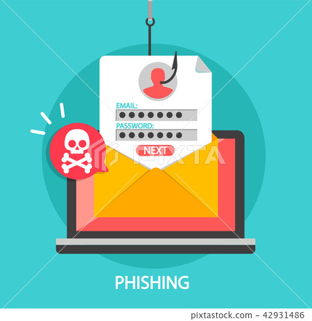Phishing login and password on fishing hook. 42931486