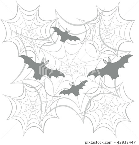 Cobwebs and bats Halloween symbols. Cobwebs and bats Halloween symbols. 42932447