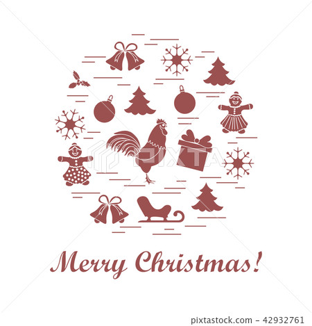 different new year and christmas symbols 42932761