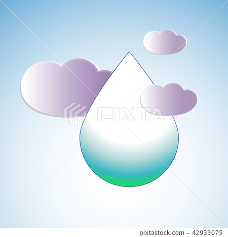 Water drop surrounded by clouds 42933075
