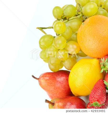 Fruit and berries isolated on white background. Fruit and berries isolated on white background. 42933491