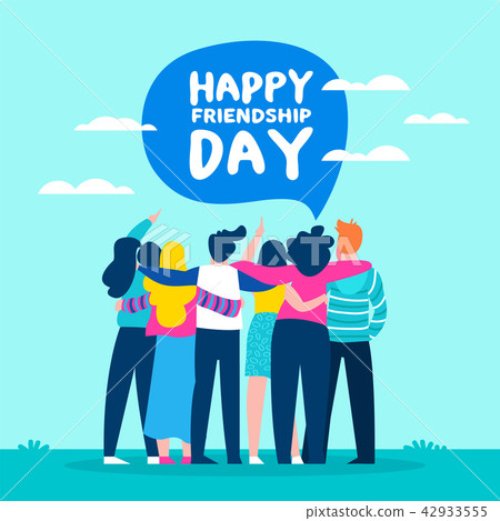 Happy friendship day card of friend group 42933555
