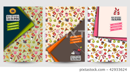Autumn season set of flyers. Printable brochure 42933624
