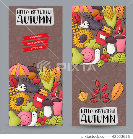 Autumn season theme concept. Vertical banner 42933626
