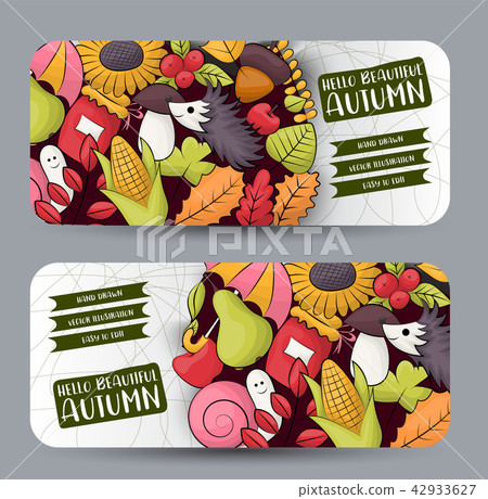 Autumn season theme concept. Horizontal banner Autumn season theme concept. Horizontal banner 42933627