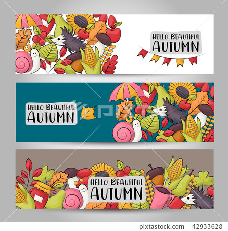 Autumn season theme concept. Horizontal banner 42933628