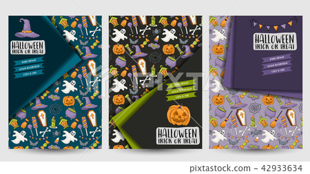 Halloween poster brochure. Design for a party Halloween poster brochure. Design for a party 42933634