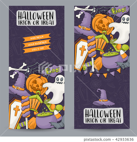 Halloween banner set for web design, invitation Halloween banner set for web design, invitation 42933636