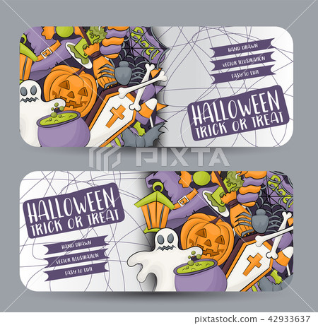 Halloween banner set. Horizontal vector Halloween banner set. Horizontal vector 42933637