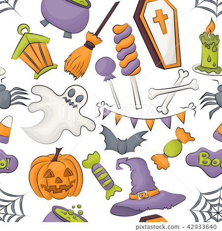 Halloween seamless pattern design for wrapping 42933640