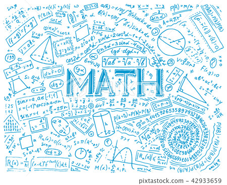Scientific formulas and calculations in physics and mathematics on whiteboard. The lesson of algebra 42933659