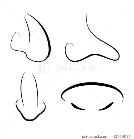 nose clipart black and white