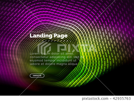 Neon glowing techno hexagon shape lines, hi-tech futuristic abstract background, landing page Neon glowing techno hexagon shape lines, hi-tech futuristic abstract background, landing page 42935763