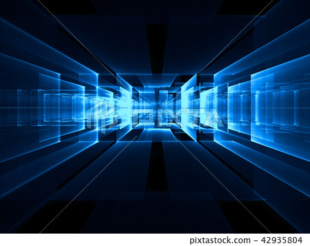 Abstract portal or date center - digitally... - Stock Illustration ...