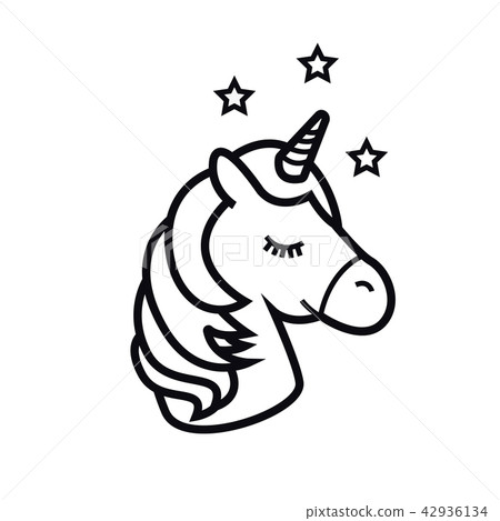 插图素材: unicorn vector icon isolated on white background.