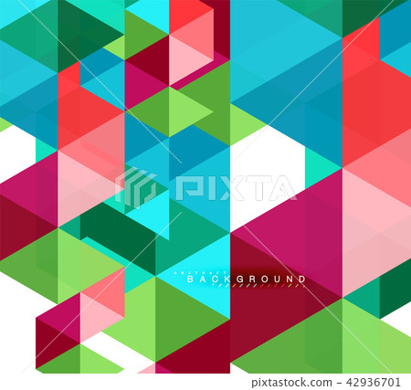 Multicolored triangles abstract background, mosaic tiles concept 42936701
