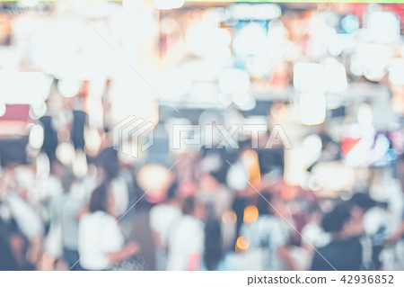 Blurred background,crowd of people in expo fair 42936852