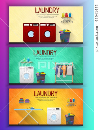Laundry room interior with two washing machines, d Laundry room interior with two washing machines, d 42941475