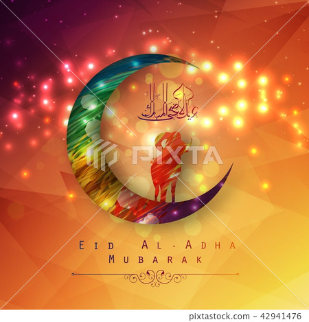Eid Al Adha background design with colorful moon a Eid Al Adha background design with colorful moon a 42941476