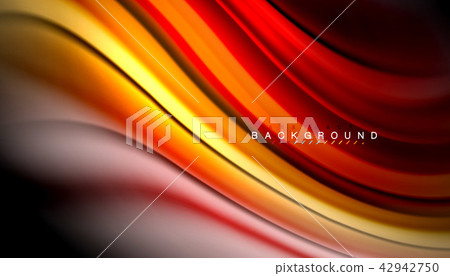 Fluid colors abstract background, twisted liquid design on black, colorful marble or plastic wave 42942750